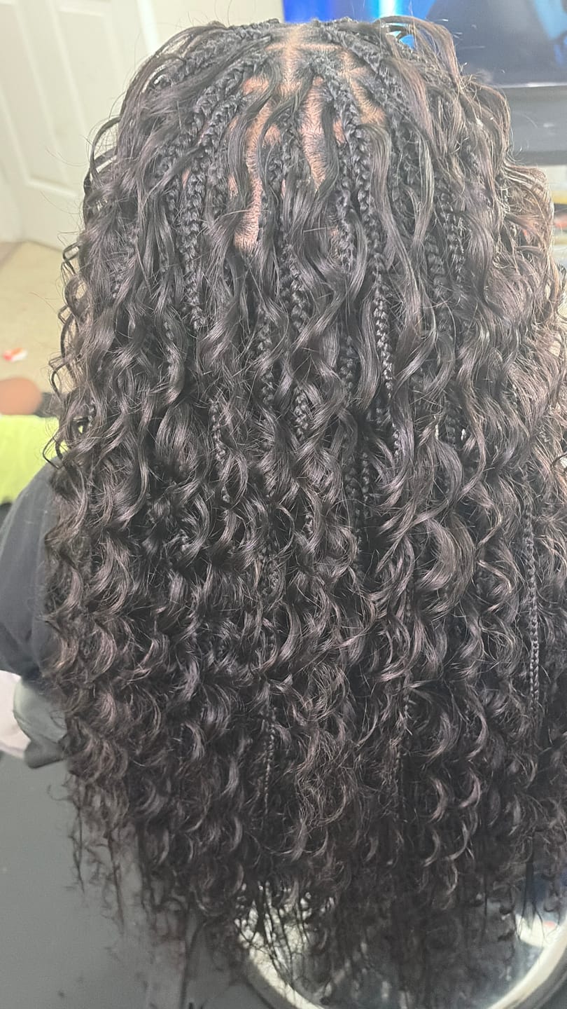 Customer photo review of Natural Color Loose Deep Wave Bulk Human Braiding Hair