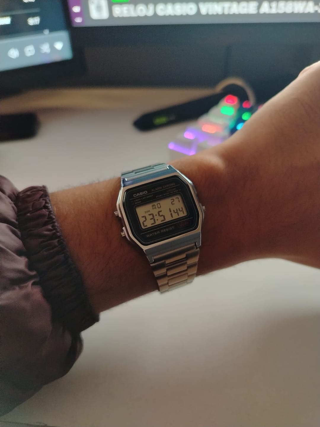 Customer photo review of Reloj Casio Vintage A158WA-1JH Azul/Plateado JDM