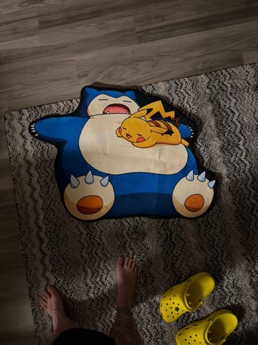 Customer photo review of Snorlax and Pikachu Rug