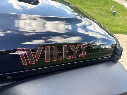 Customer photo review of Willys Hood Lettering - Colored Outline