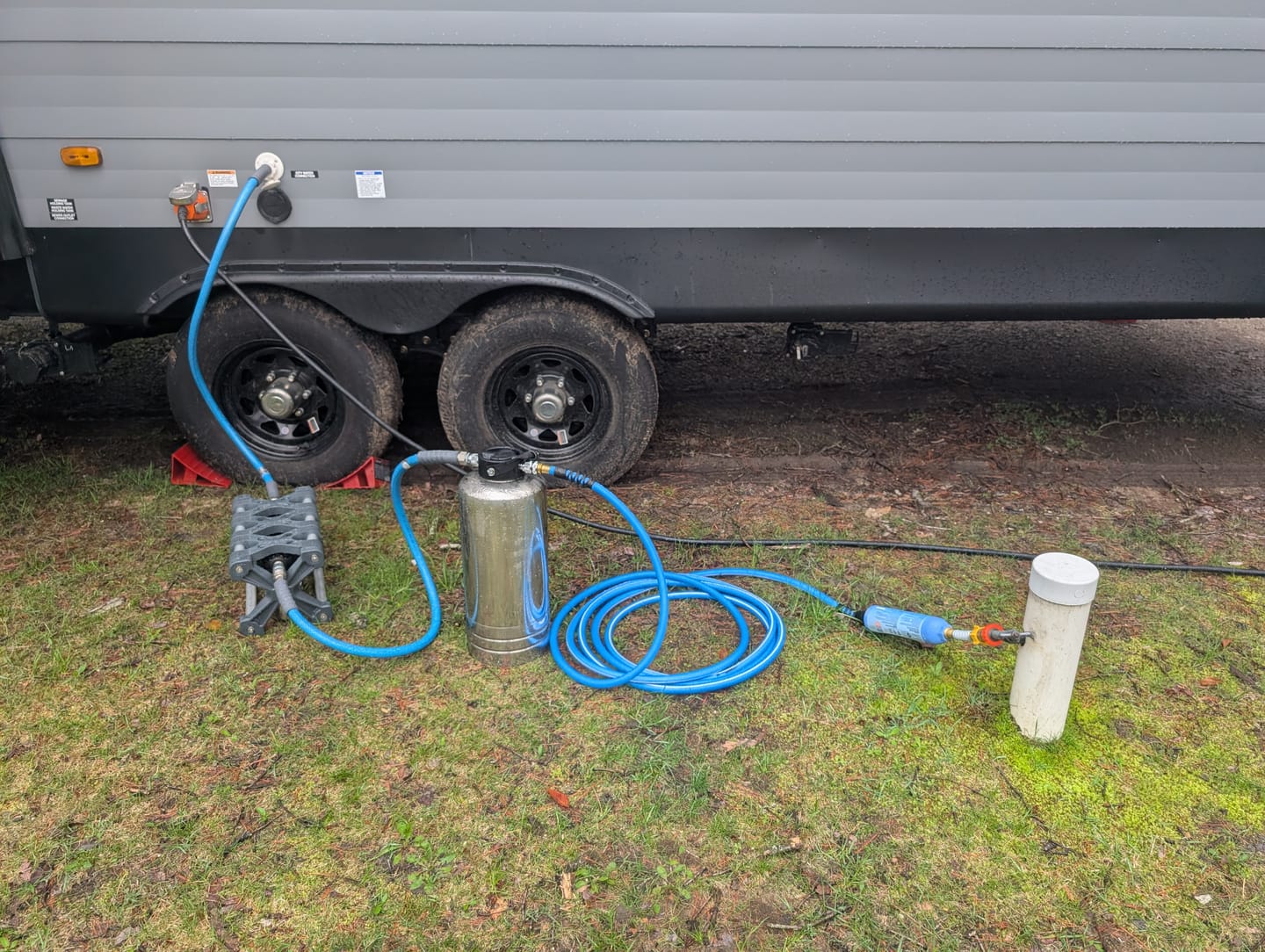 Customer photo review of GlacierFresh Portable RV Water Softener - 16,000 Grain with Stainless Steel Quick Connects