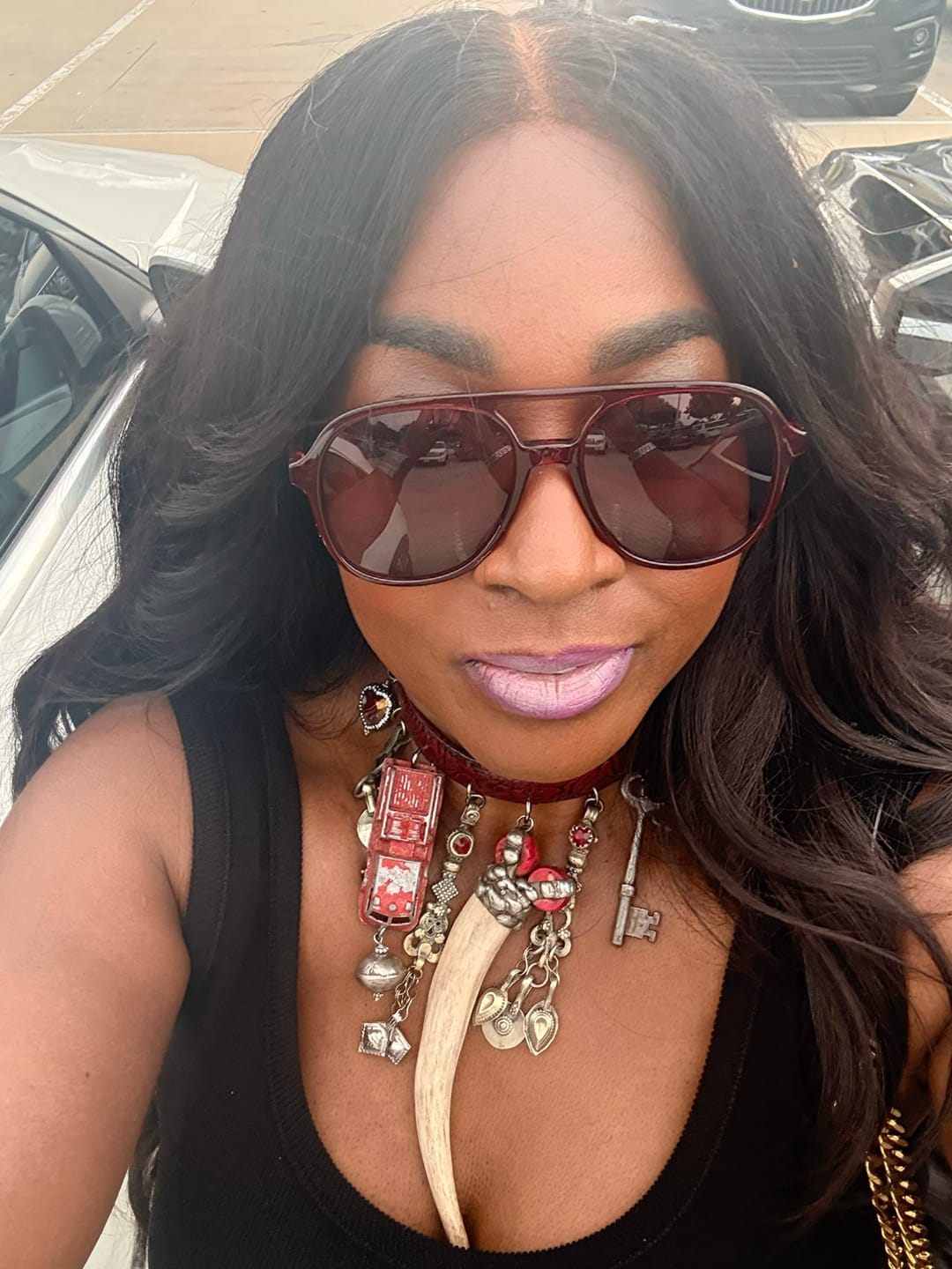 Customer photo review of Buffalo Bone Handmade Leather Choker
