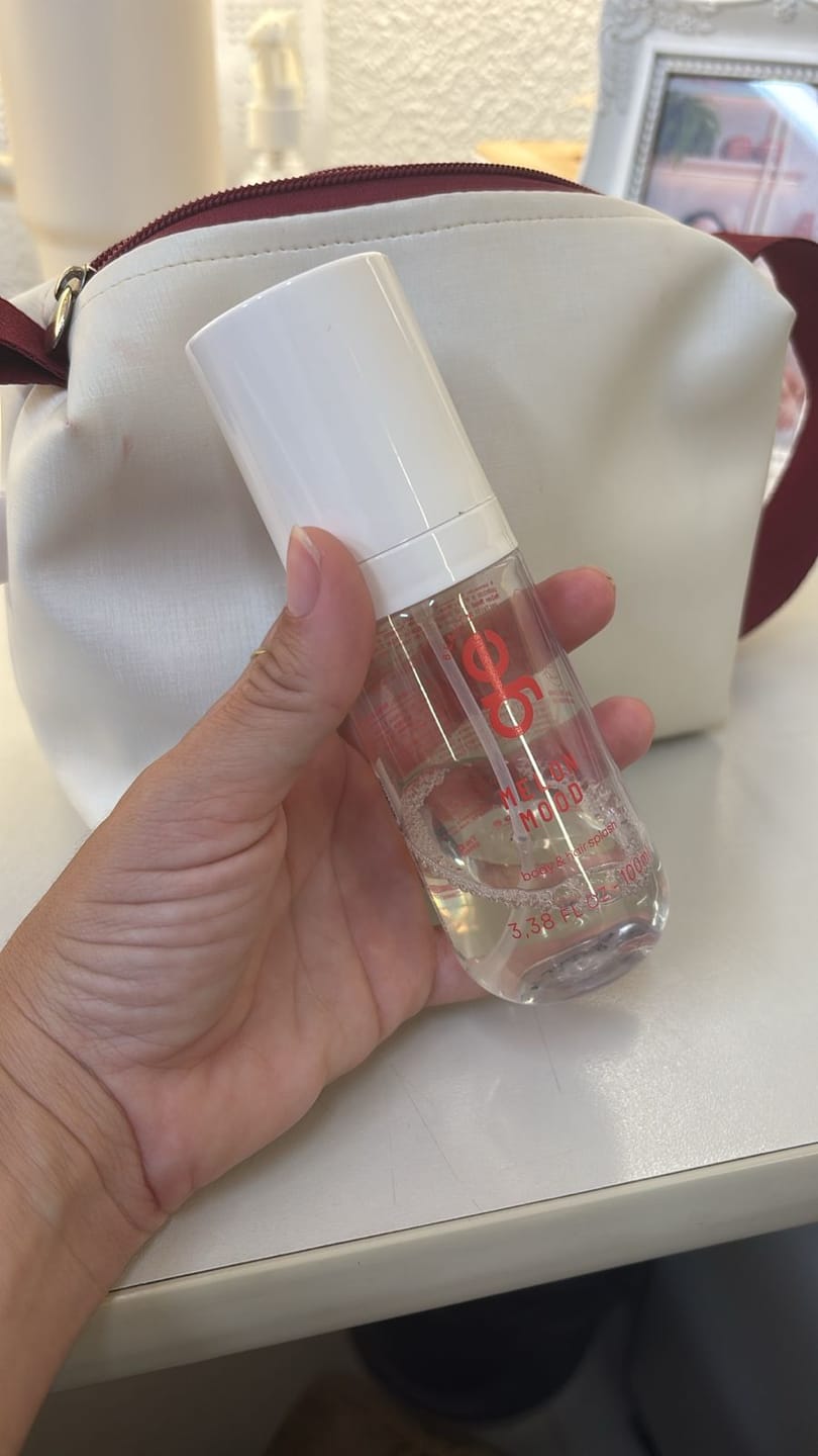 Customer photo review of travel size | melon mood body & hair splash