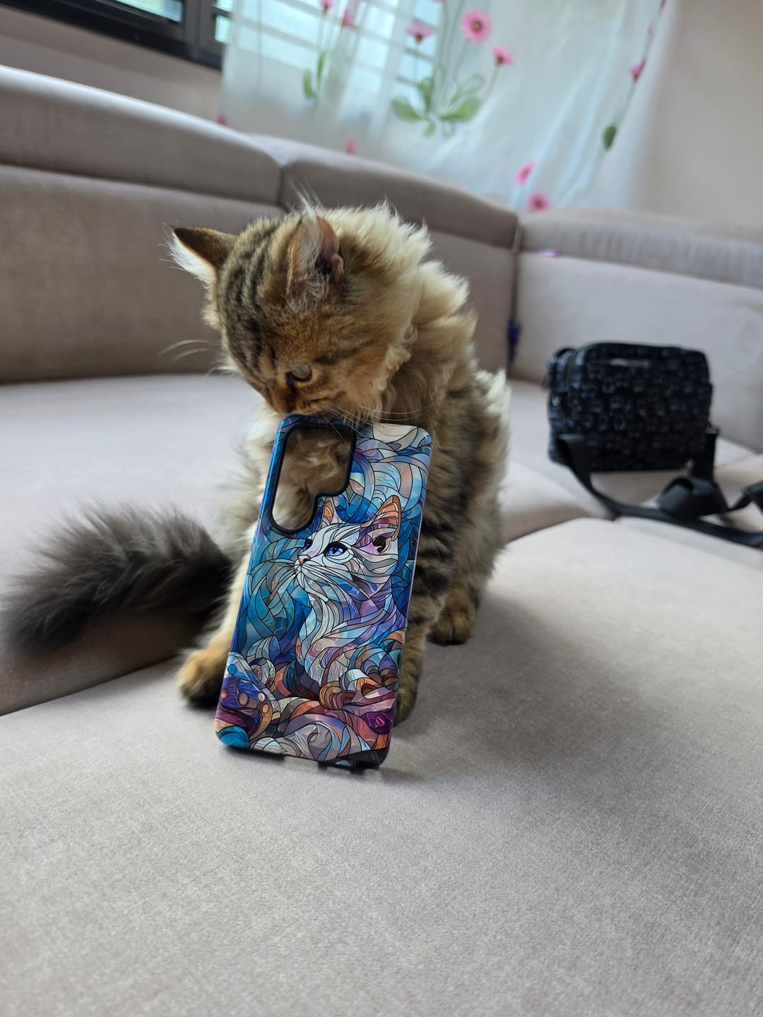 Customer photo review of Cute Cat Stained Glass Design Design Case for Galaxy S series Phones