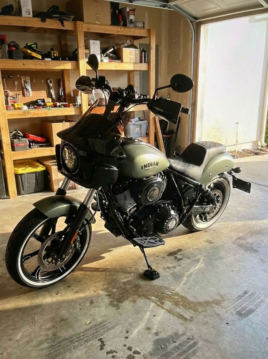 Customer photo review of Viking Darkin Indian Chief Motorcycle Fairing Gloss Black