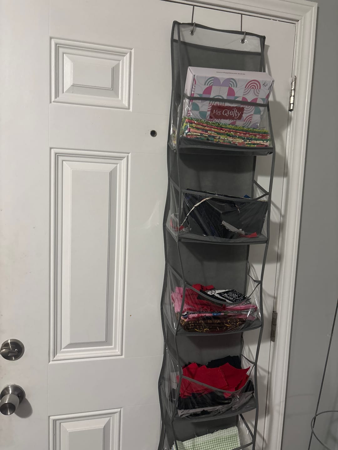 Customer photo review of Hanging Quilting Storage Shelves