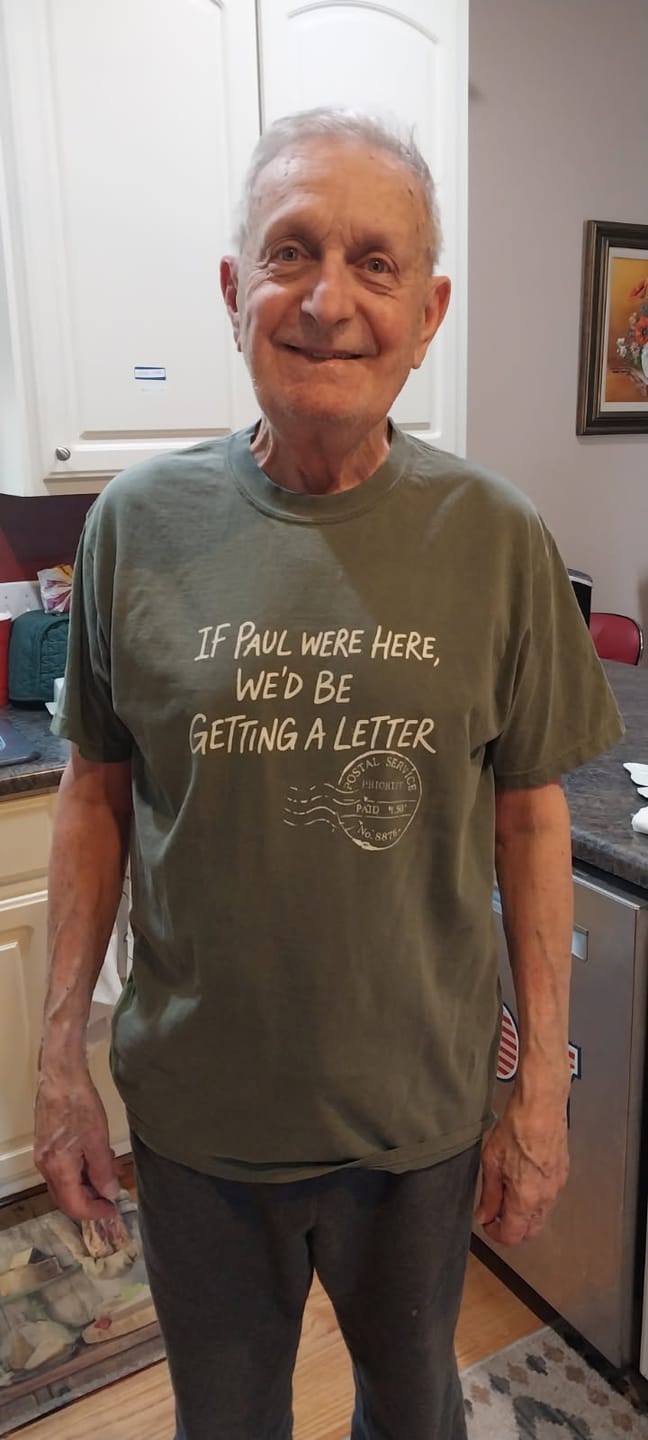 Customer photo review of Paul's Letter T-shirt