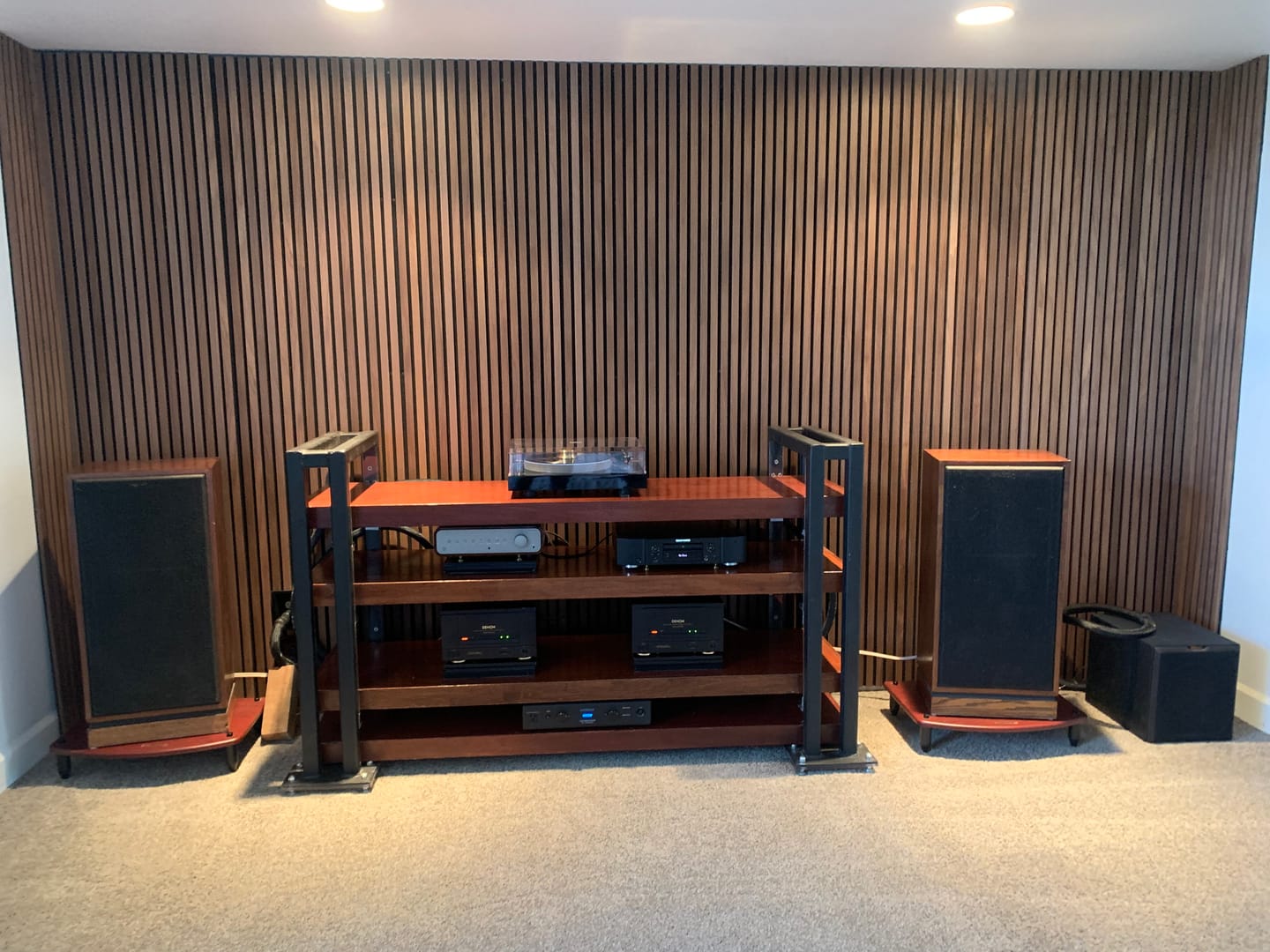 Customer photo review of Natural Walnut Acoustic Slat Panels 94.5" or 120"