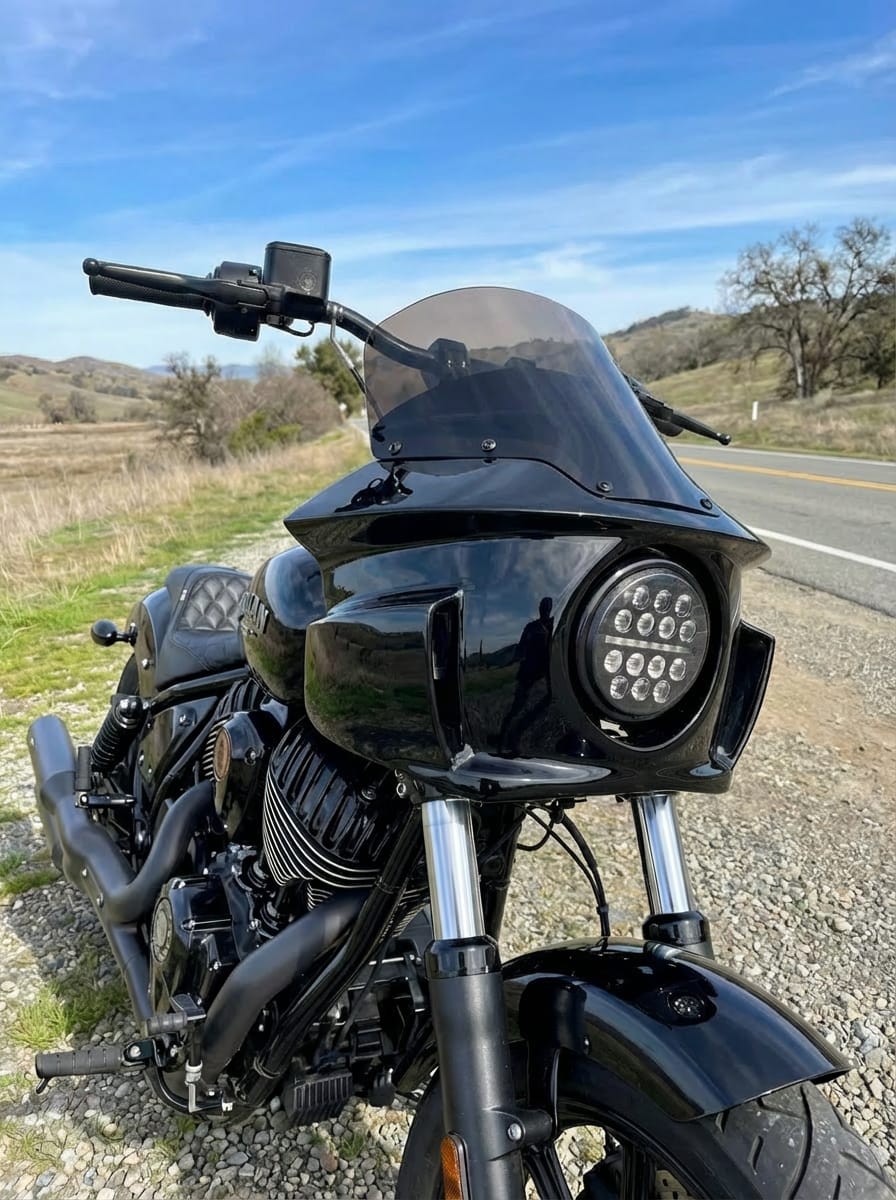 Customer photo review of Viking Darkin Indian Chief Dark Horse Motorcycle Fairing Gloss Black