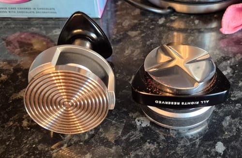 Customer photo review of LAYBIRD Tri Series Puck Prep Bundle: 25lb Pressure Tamper + Gravity Distributor