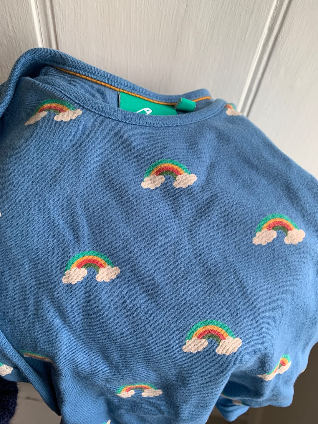 Customer photo review of Blue Rainbows Organic Baby Bodysuit Set 2 Pack