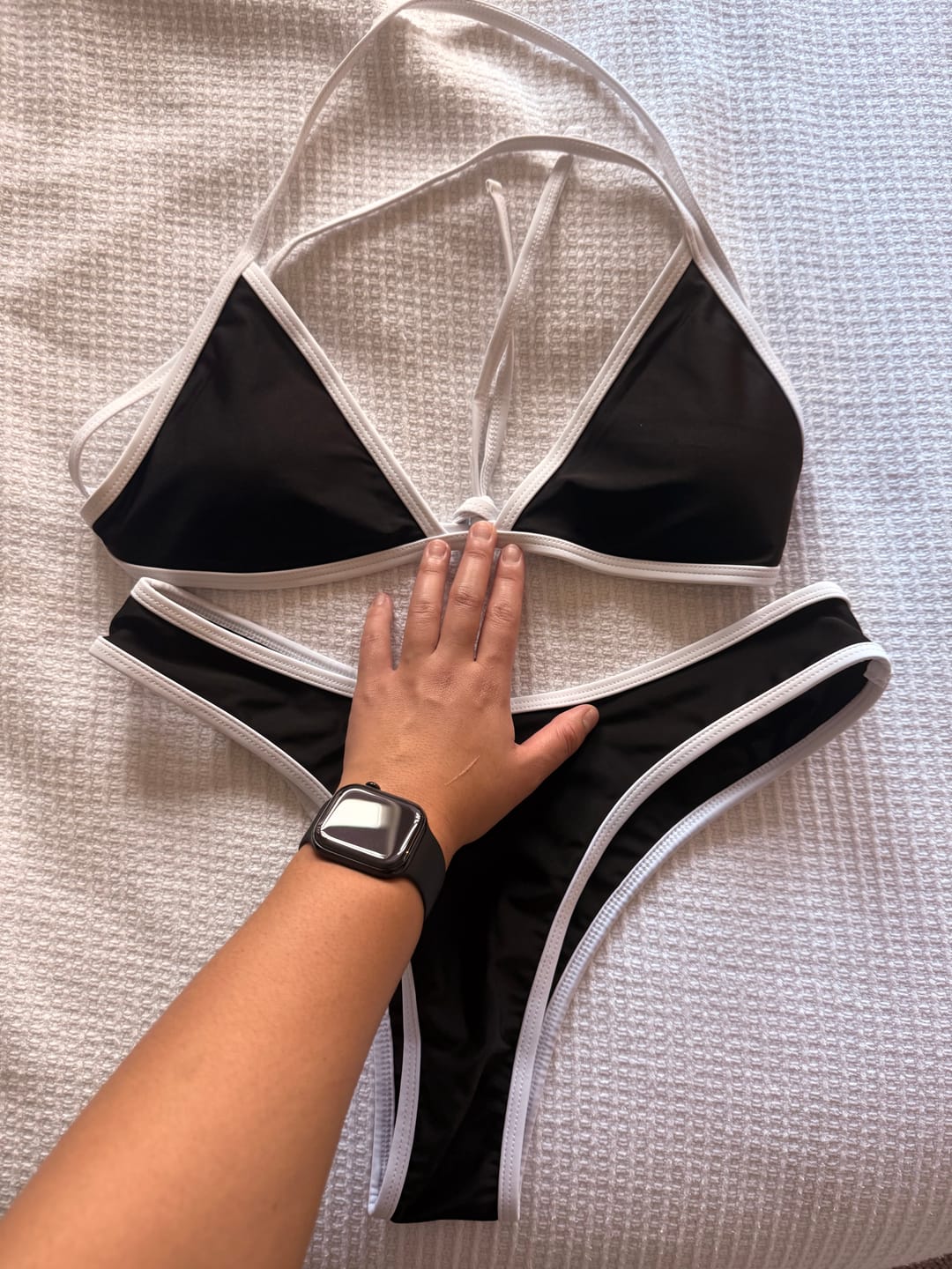 Customer photo review of CARSON Black & White Cheeky Bikini Bottom