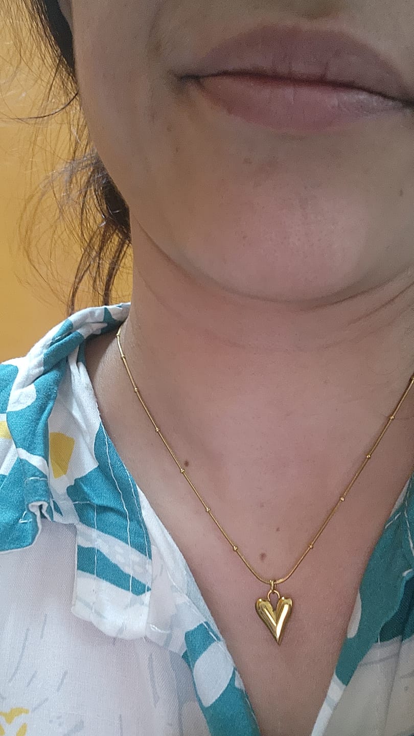 Customer photo review of Heart Ball Chain Pendant Necklace