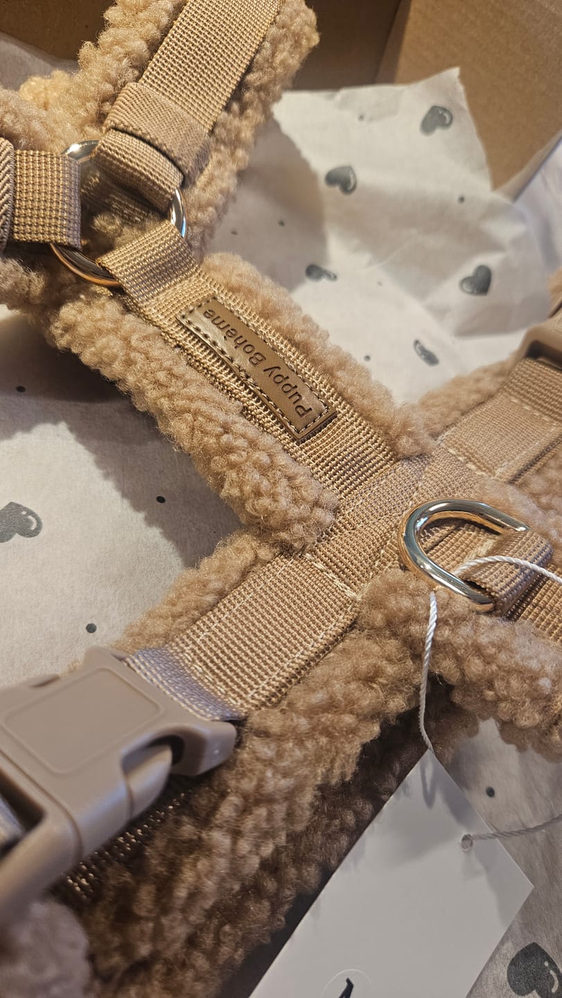 Customer photo review of Y-Geschirr mit superweichem Teddyfleece – Creme