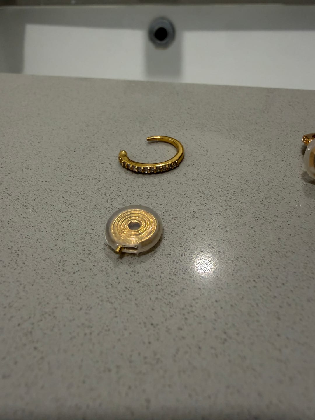 Customer photo review of Medium Pavé Hoop Clip On Earrings in Gold