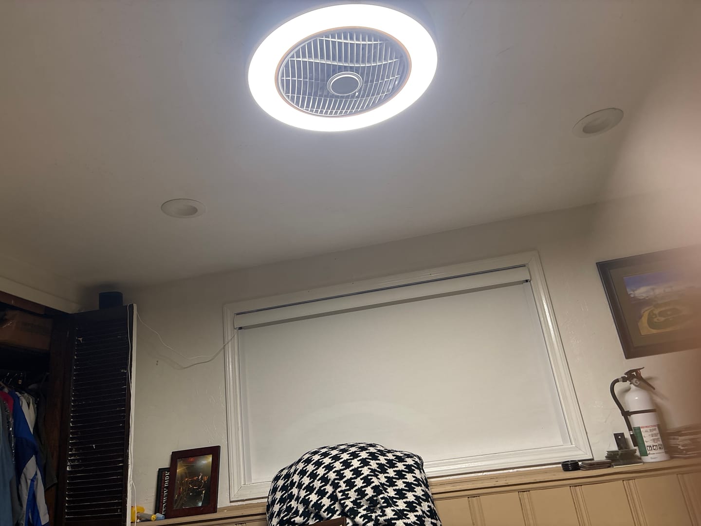 Customer photo review of SmartWings Motorized Roller Shades 100% Blackout Safari