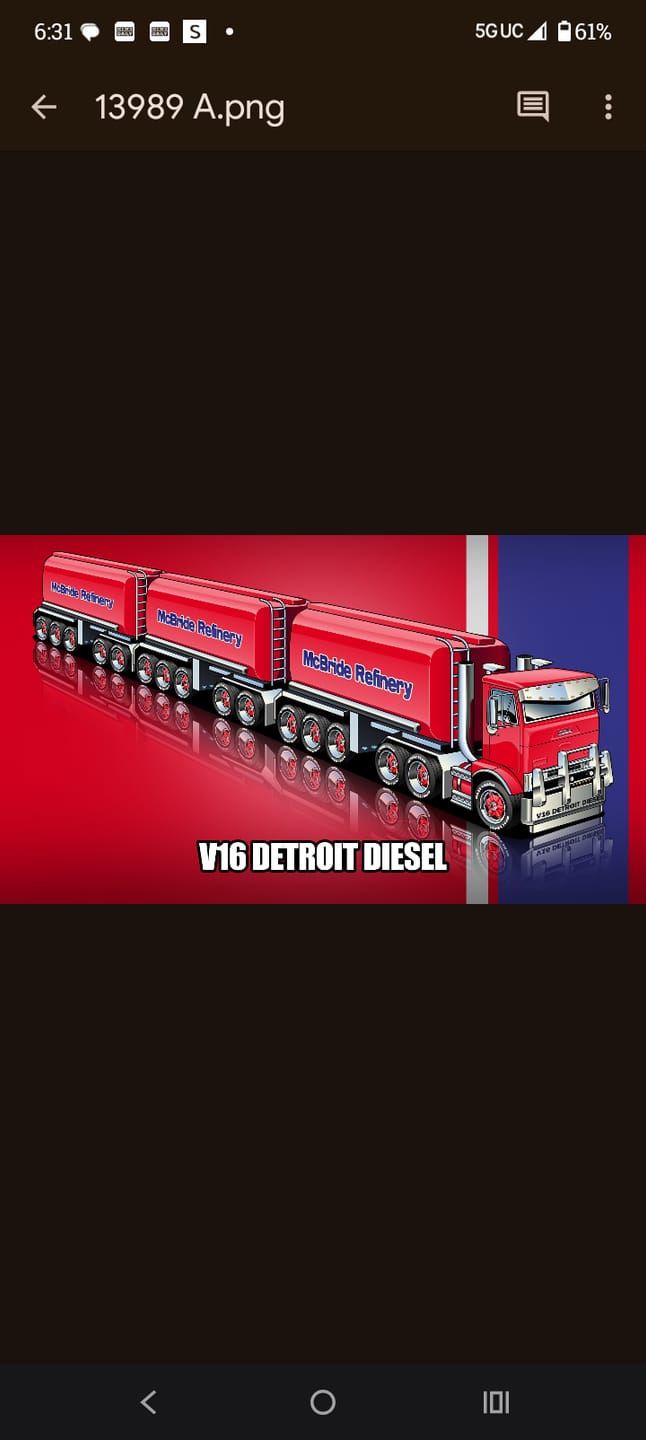 Customer photo review of Special Order - Custom Drawing Style Tractor Trailer, 2 Angles