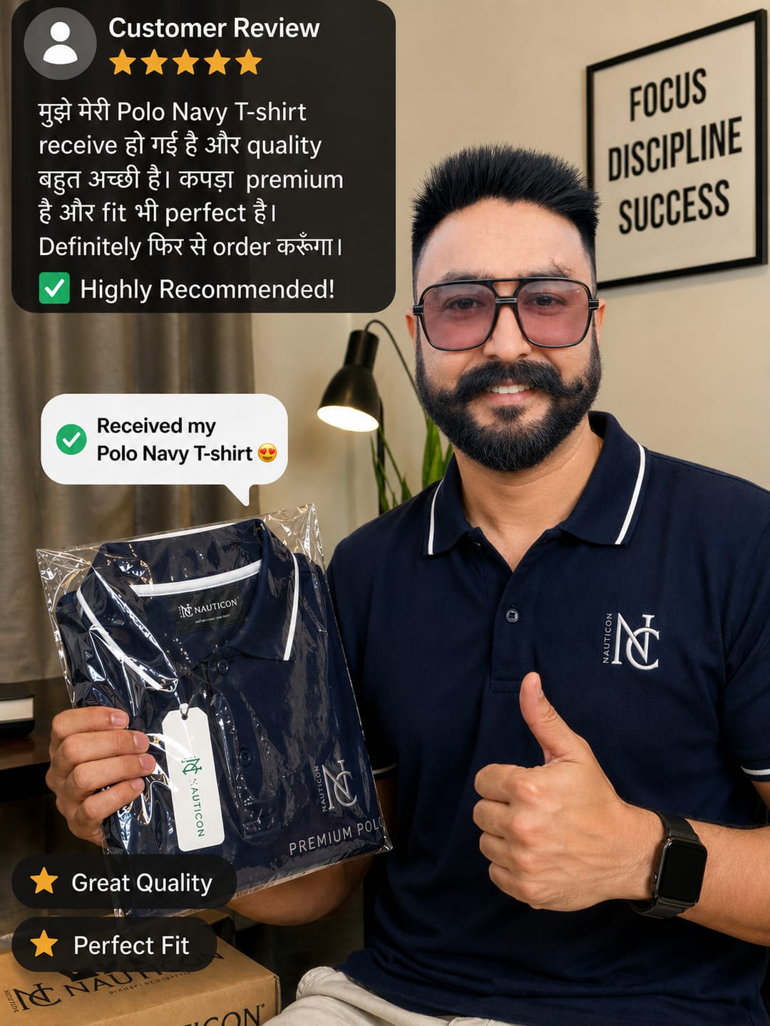 Customer photo review of WORK POLO NAVY