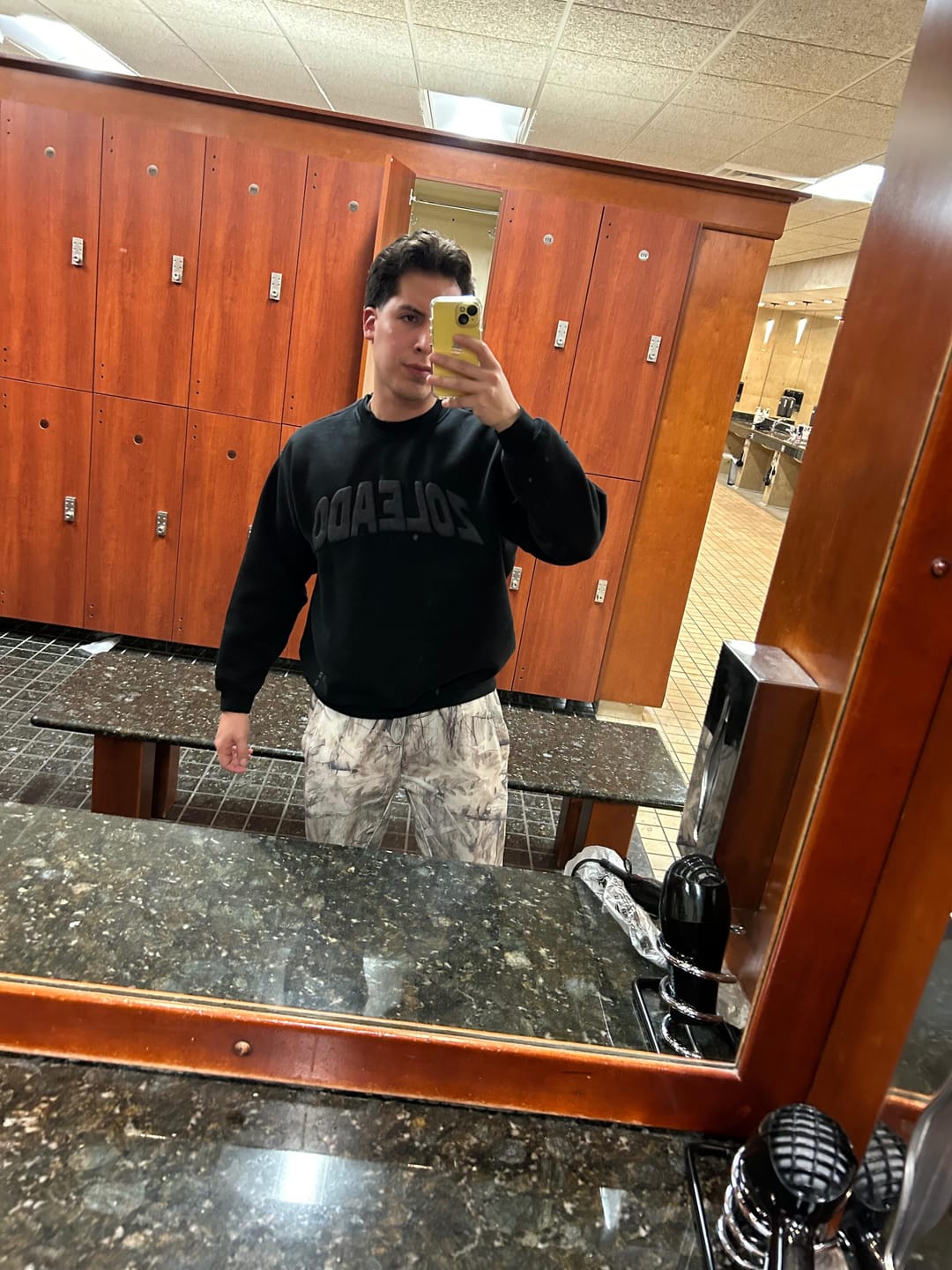 Customer photo review of Zoleado Error 404 Puff Print Crewneck