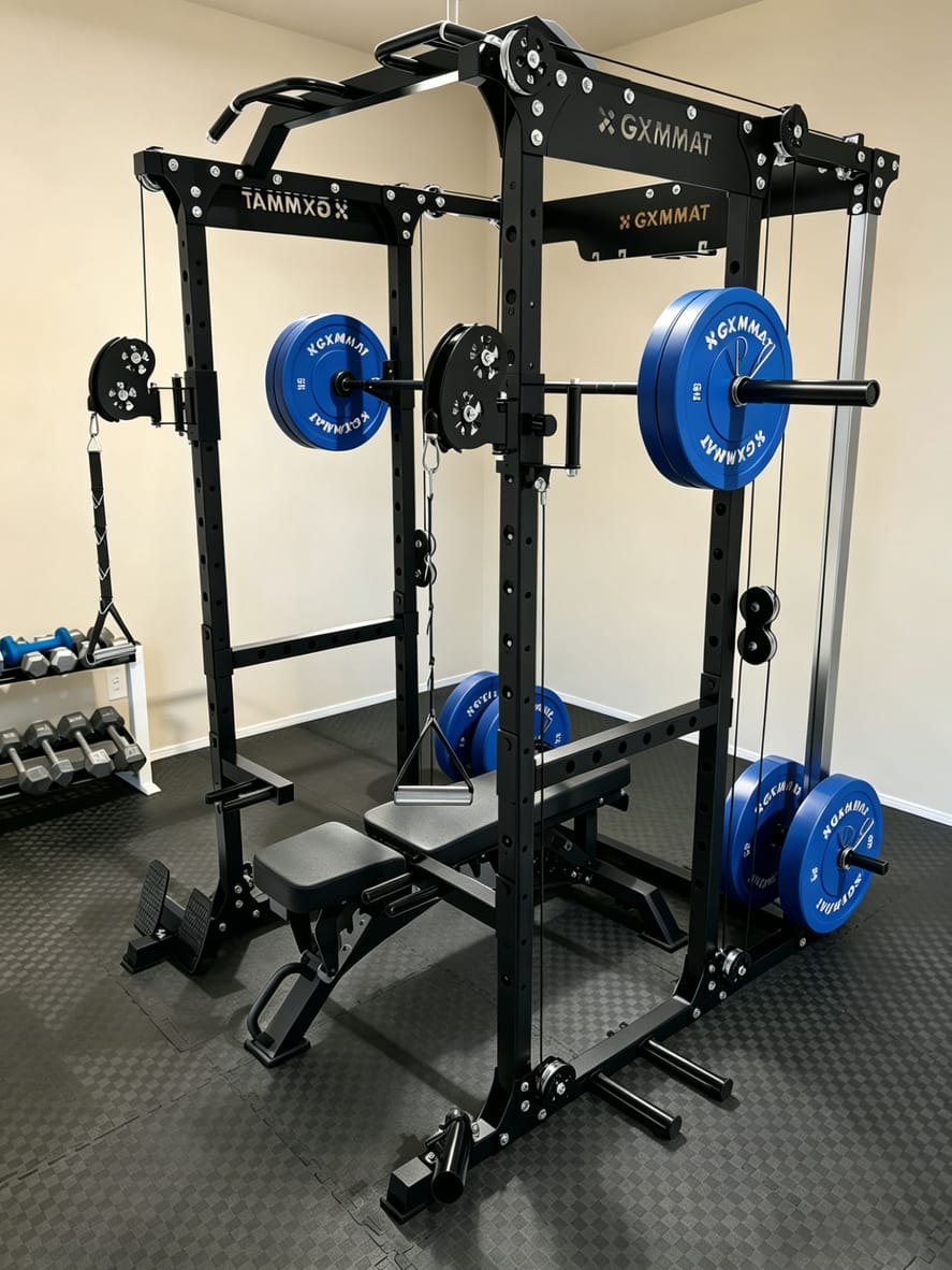 Customer photo review of GXMMAT X6 Power Rack + Weight Bench Package