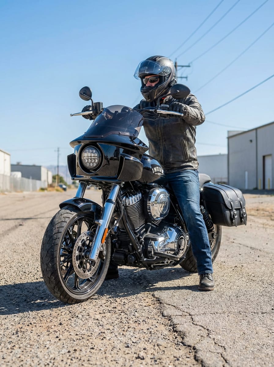 Customer photo review of Viking Darkin Indian Chief Motorcycle Fairing Gloss Black