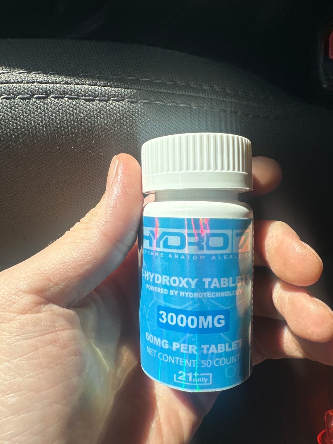 Customer photo review of 7-Hydroxy Tablets - 60MG (50 Count) 3000MG