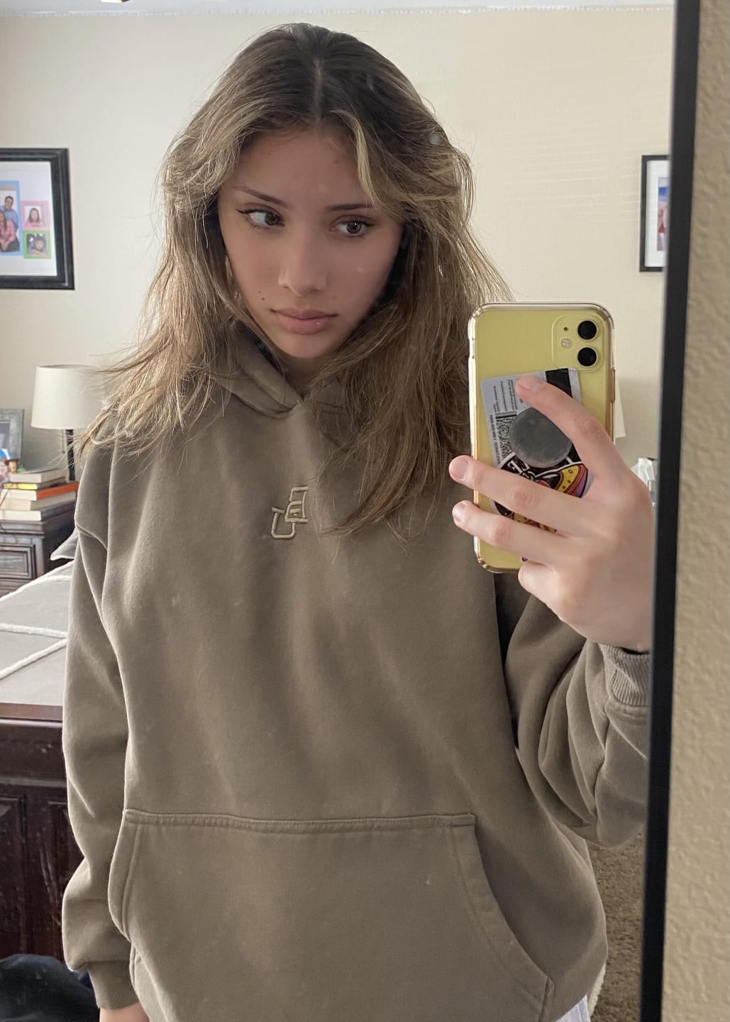 Customer photo review of Baylor McLane Stadium Heavyweight Hoodie (Embroidered) - Olive Green