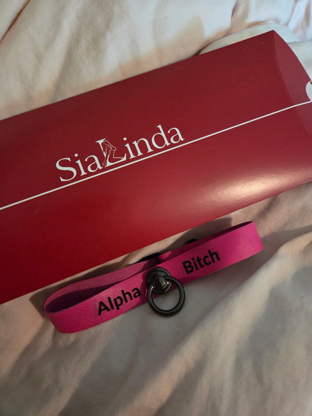 Customer photo review of SiaLinda: YOU Ziege pink mit Ring, Personalisiertes Halsband DEIN NAME oder WORT, individuell erstellt. Feinstes Ziegen Premium Leder