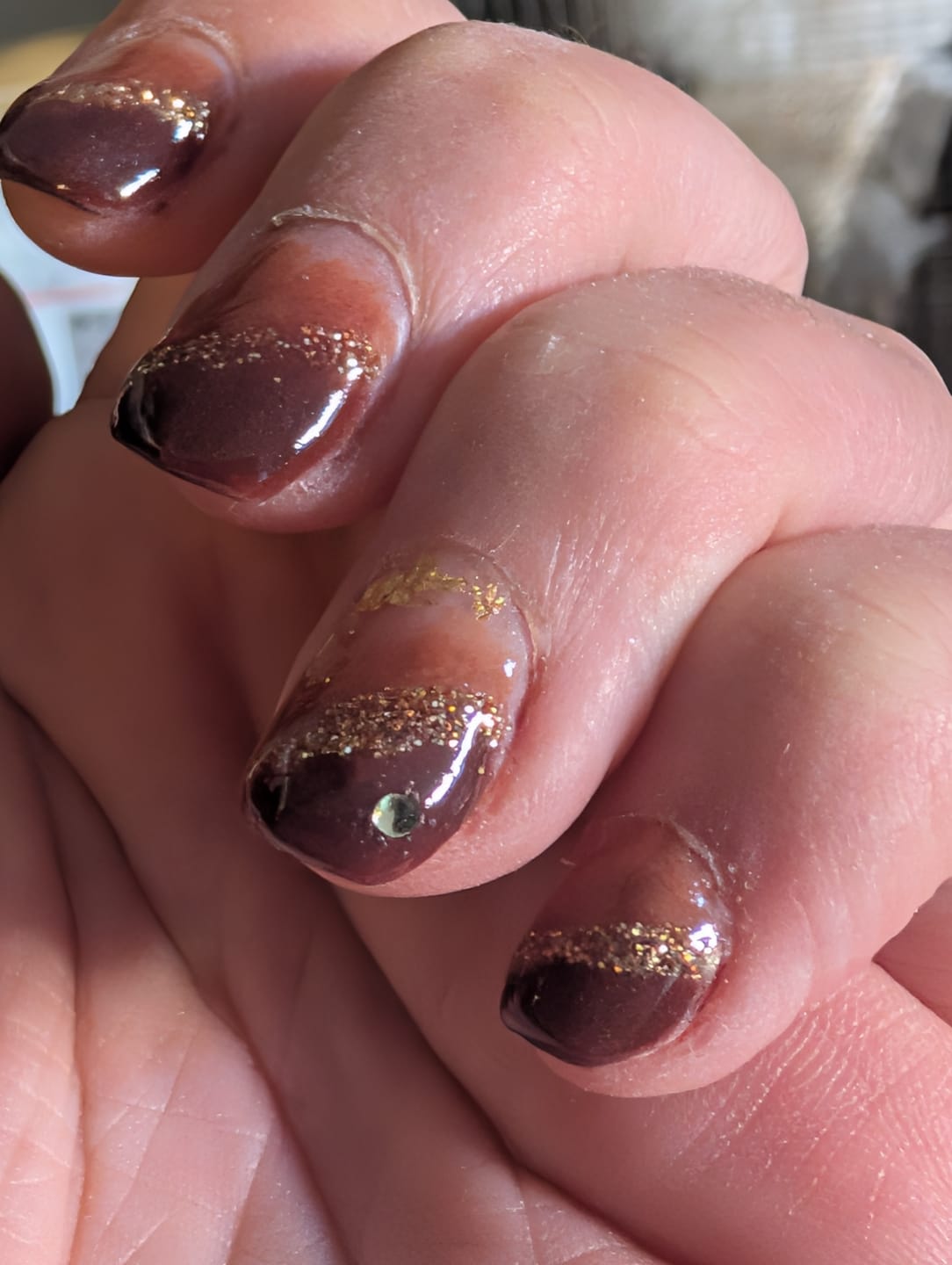 Customer photo review of Champagne Gold Dipping Powder