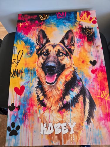 Customer photo review of Personalized Poster With Dog or Cat - Graffiti