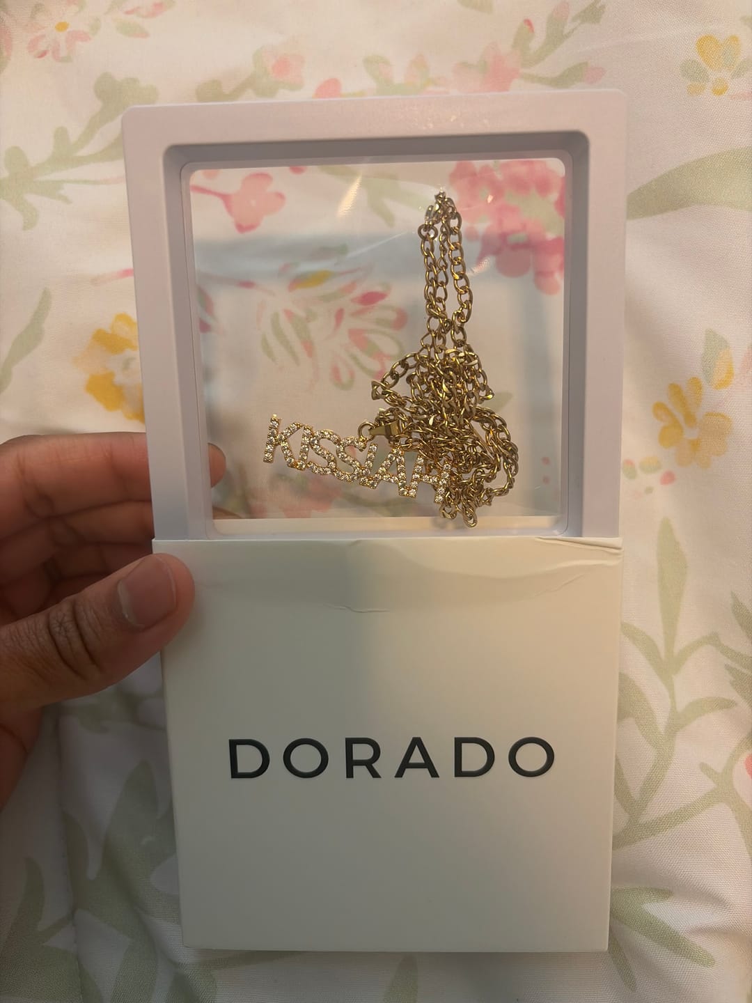 Customer photo review of Iced Arial Name Chain