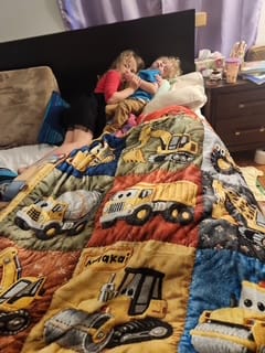 Customer photo review of Construction Machines - Personalized Kid Blanket