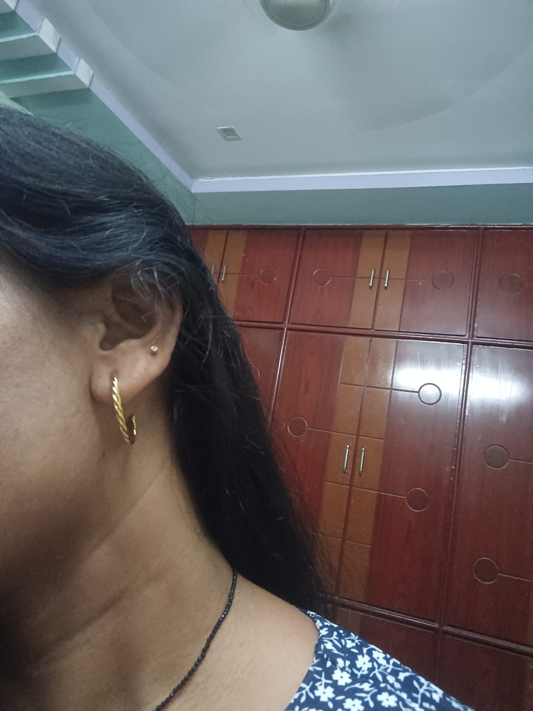 Customer photo review of Spiral Arc Earrings