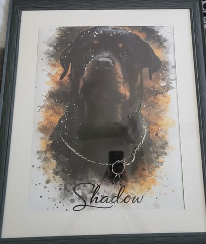 Customer photo review of Your Dog as Watercolor Portrait