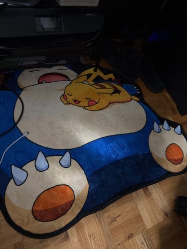 Customer photo review of Snorlax and Pikachu Rug