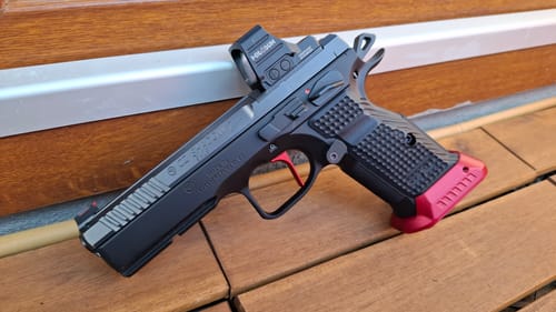 Customer photo review of CZ Shadow 2 G10 Palm Swell Short Grips | Magwell Ready