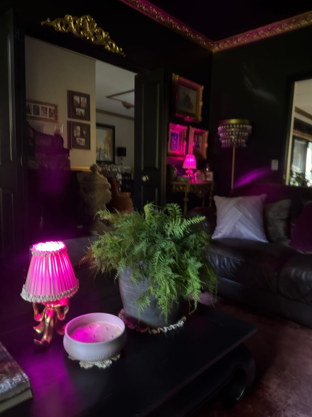 Customer photo review of Audrey Dusty Rose and Cream Lamp Shade & Beau Base - Table Lamp