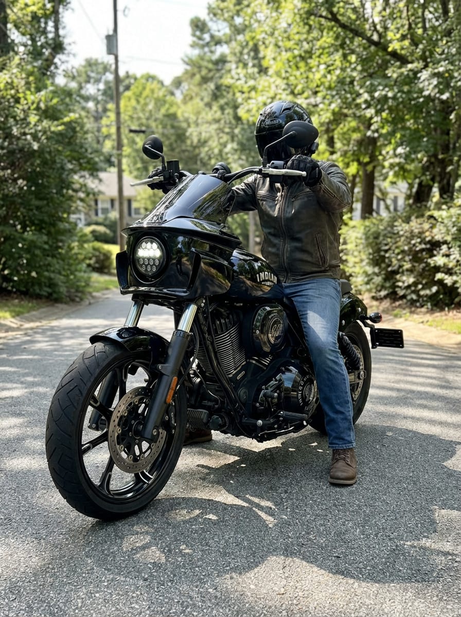 Customer photo review of Viking Darkin Indian Chief Dark Horse Motorcycle Fairing Gloss Black