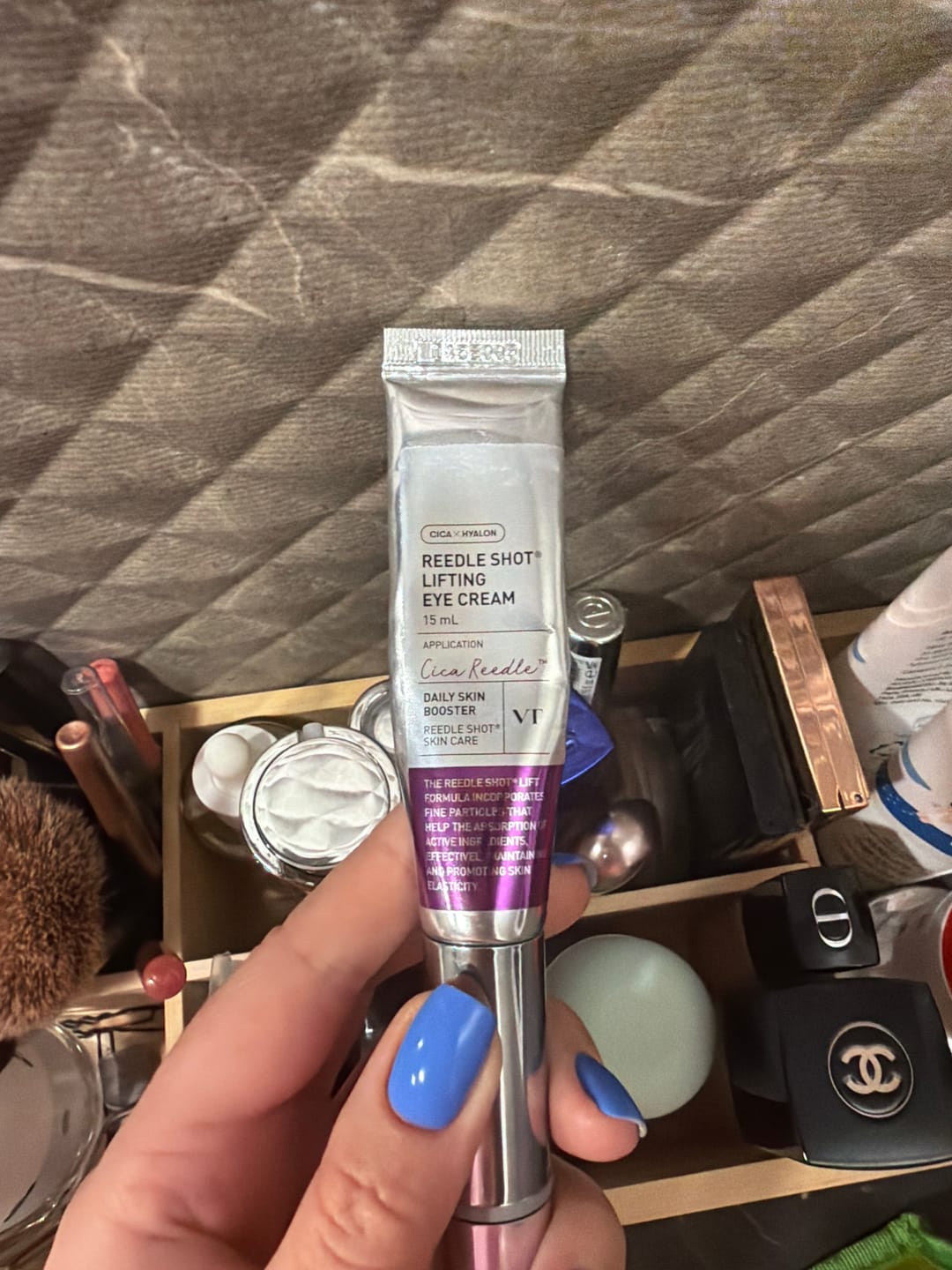 Customer photo review of Masāžas liftinga krēms ādai ap acīm ar mikroadatām VT Cosmetics Reedle Shot Lifting Eye Cream