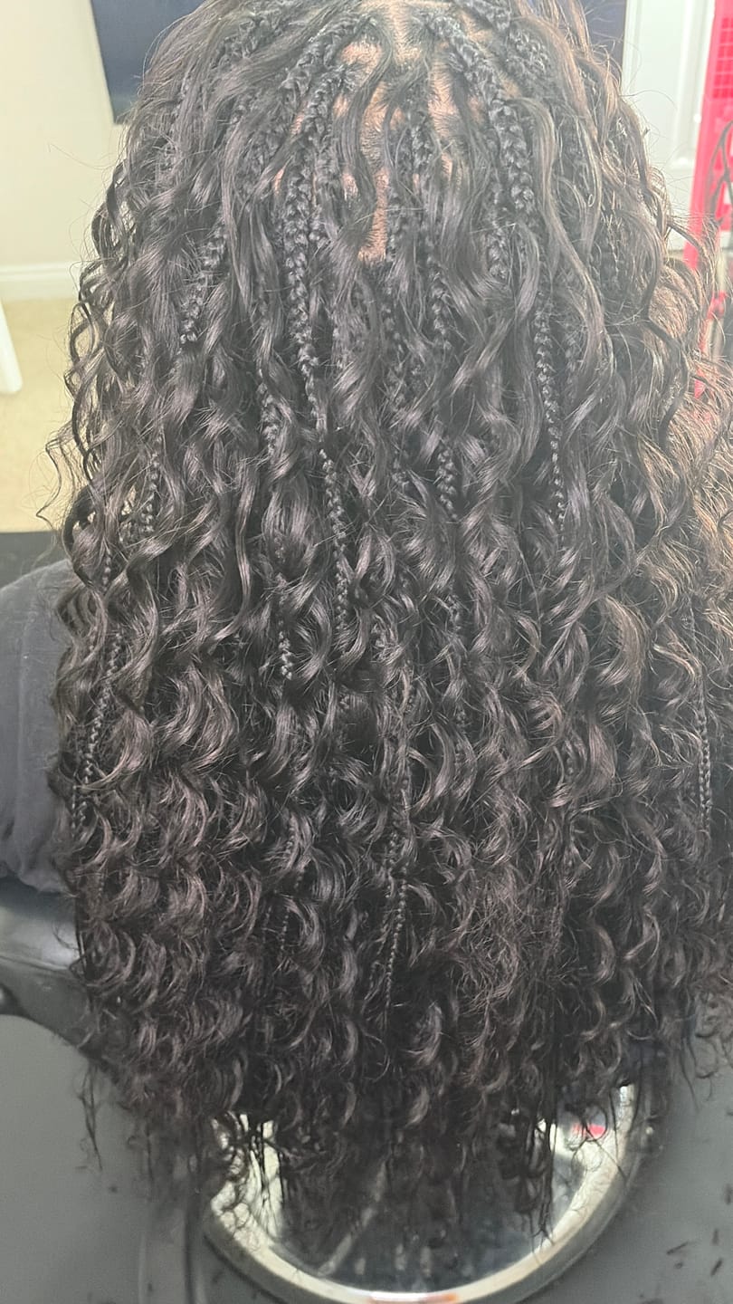 Customer photo review of Natural Color Loose Deep Wave Bulk Human Braiding Hair