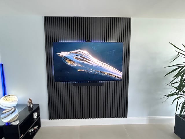 Customer photo review of Wooden Wall Panel | Black Oak | Premium 3-sided Wood Veneer