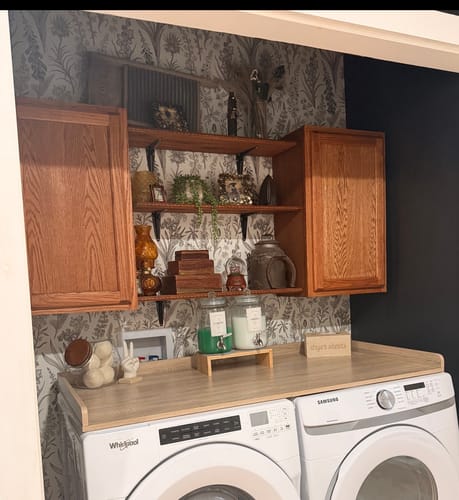 Customer photo review of Esther - Victorian Inspired Foxglove & Leaves Wallpaper