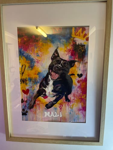 Customer photo review of Personalised Poster With Dog or Cat - Graffiti