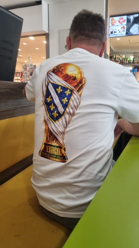 Customer photo review of WORLD CUP Backprint Premium T-Shirt