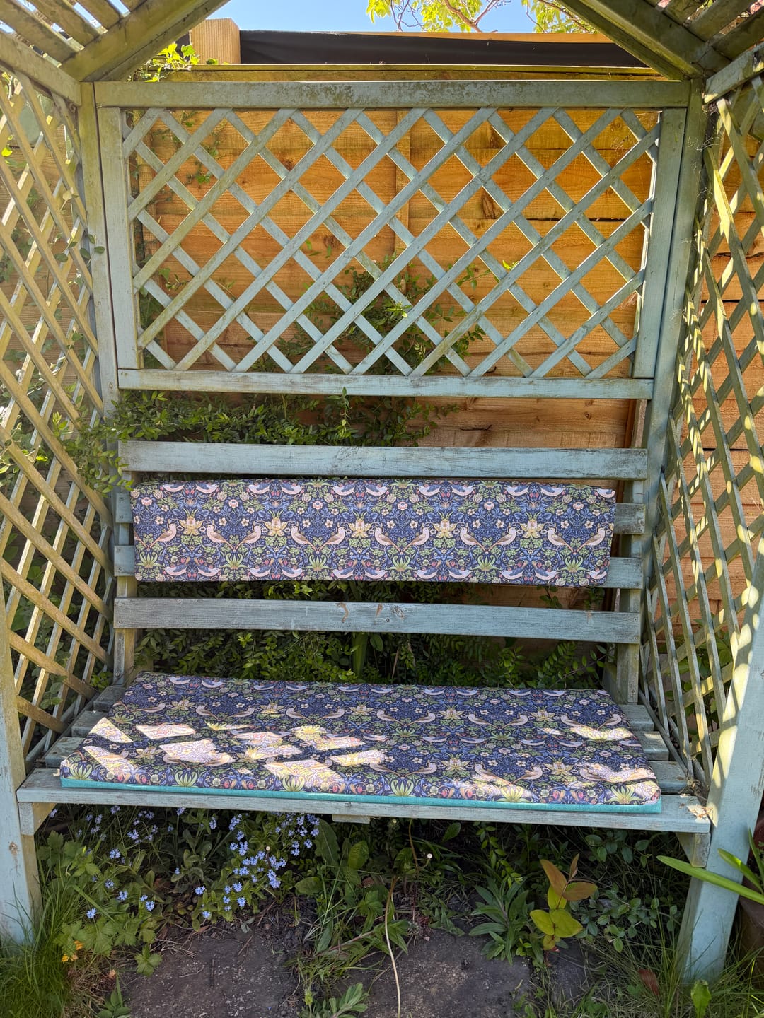 Customer photo review of William Morris Garden Birds Water Resistant Fabric