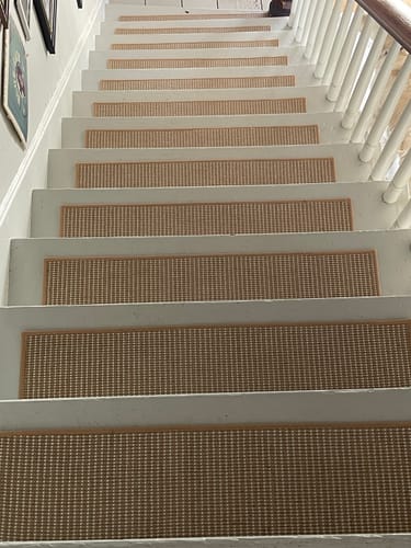 Customer photo review of Jute Non-Slip Stair Treads - Beige/White