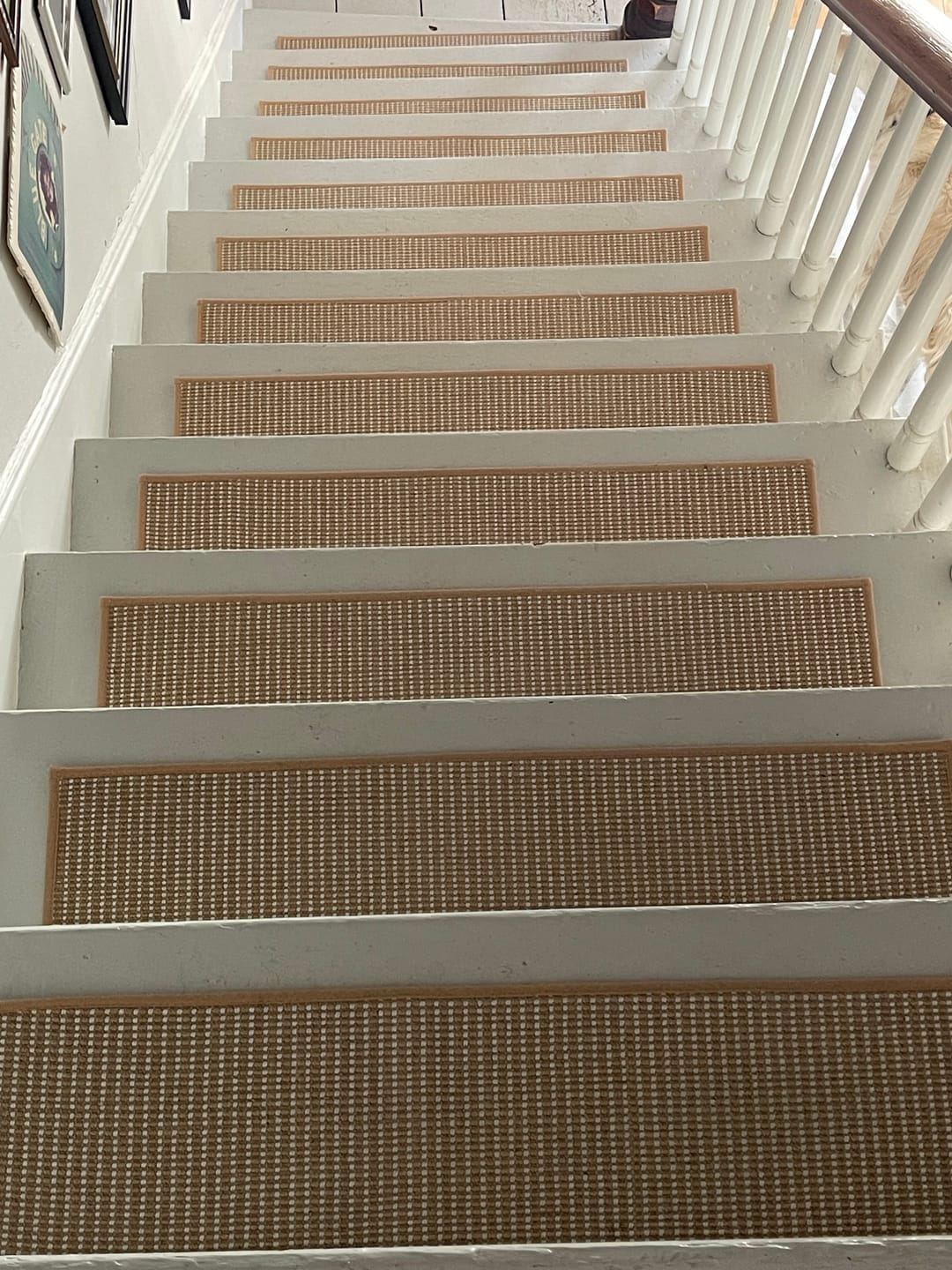 Customer photo review of Jute Non-Slip Stair Treads - Beige/White