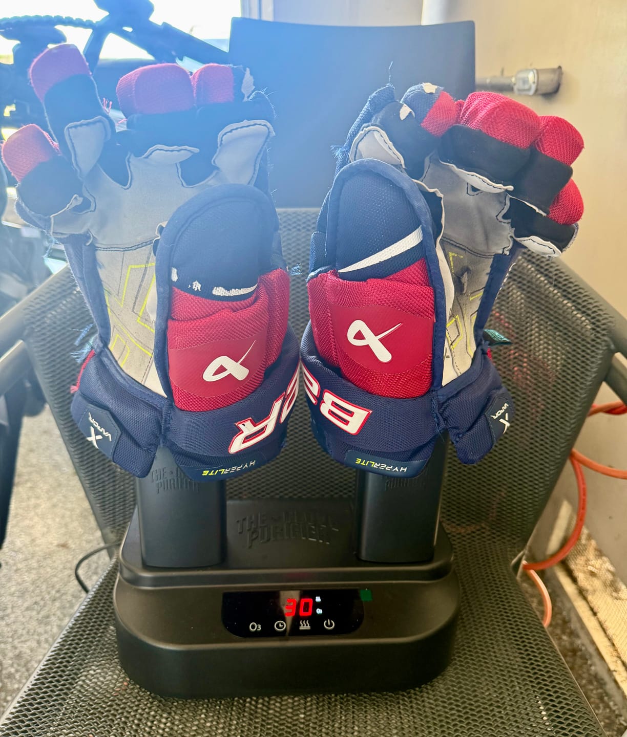 Customer photo review of The Glove Purifier V2 with Thermal Heating and O3-Enabled Active Technology Built for Preserving Boxing Gloves