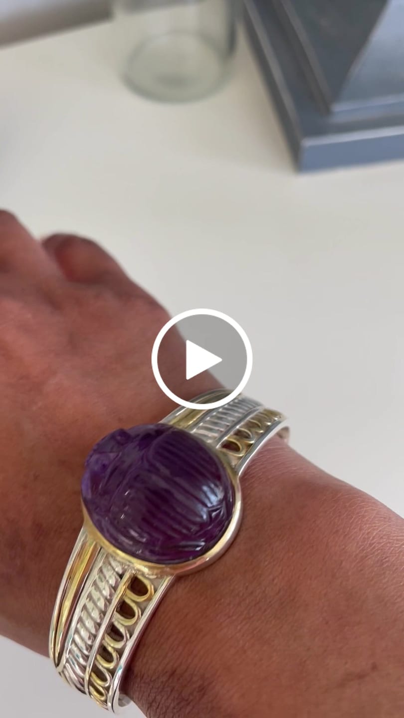 Customer video review of Amethyst Scarab Bangle