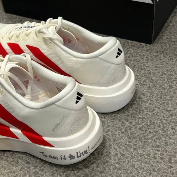Customer photo review of Adidas Adizero EVO SL Off White Better Scarlet Men's
